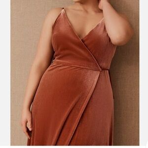 Jenny Yoo Andi velvet dress in English rose